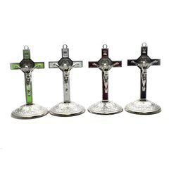 Alloy Cross Ornament Stand for Home, Office & Car Decor