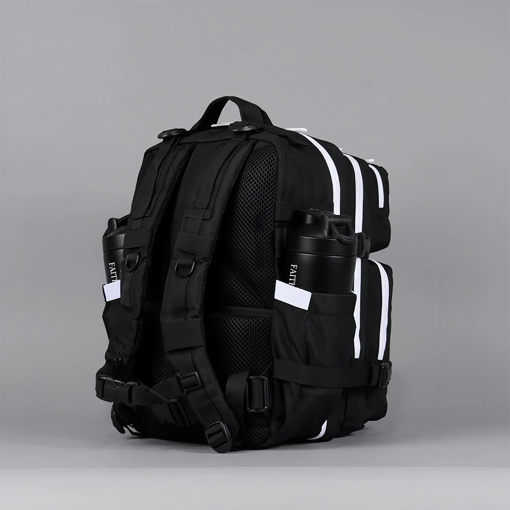 35L Alpha Black Backpack – White Accent