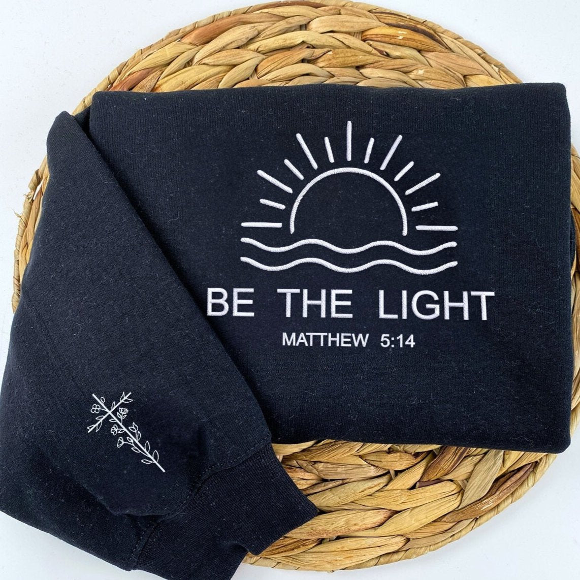 Embroidered Be The Light Mathew Sweatshirt