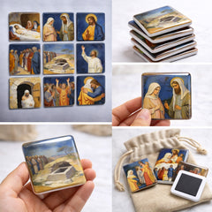The Resurrection of Jesus - Religious Fridge Magnets 9 Pieces