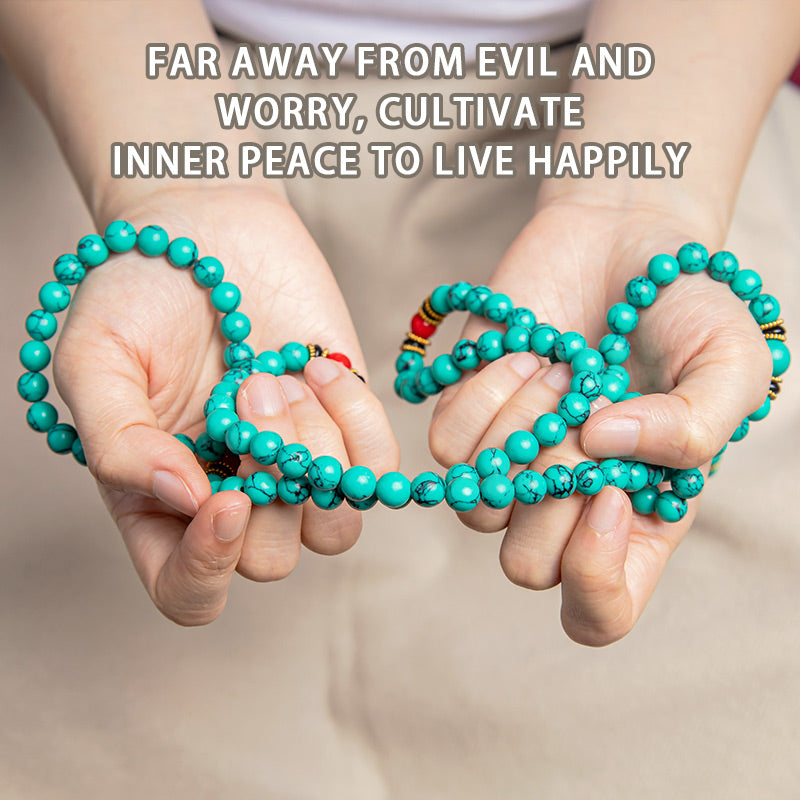 Faith Nova Tibetan Turquoise Healing Mala Bracelet