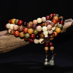 Faith Nova  108 Beads Wenge Wood Mala Blessing Meditation Bracelet