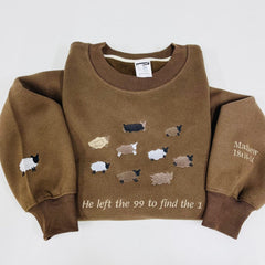 Embroidered Sheep He Left The 99 To Find The 1 Sweatshirt