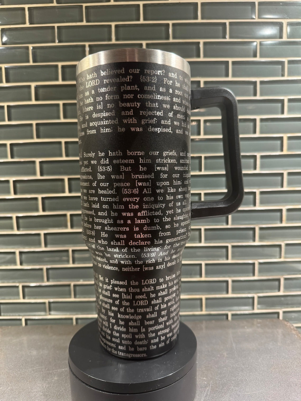 Jesus Christian Face Tumbler With Handle 30oz