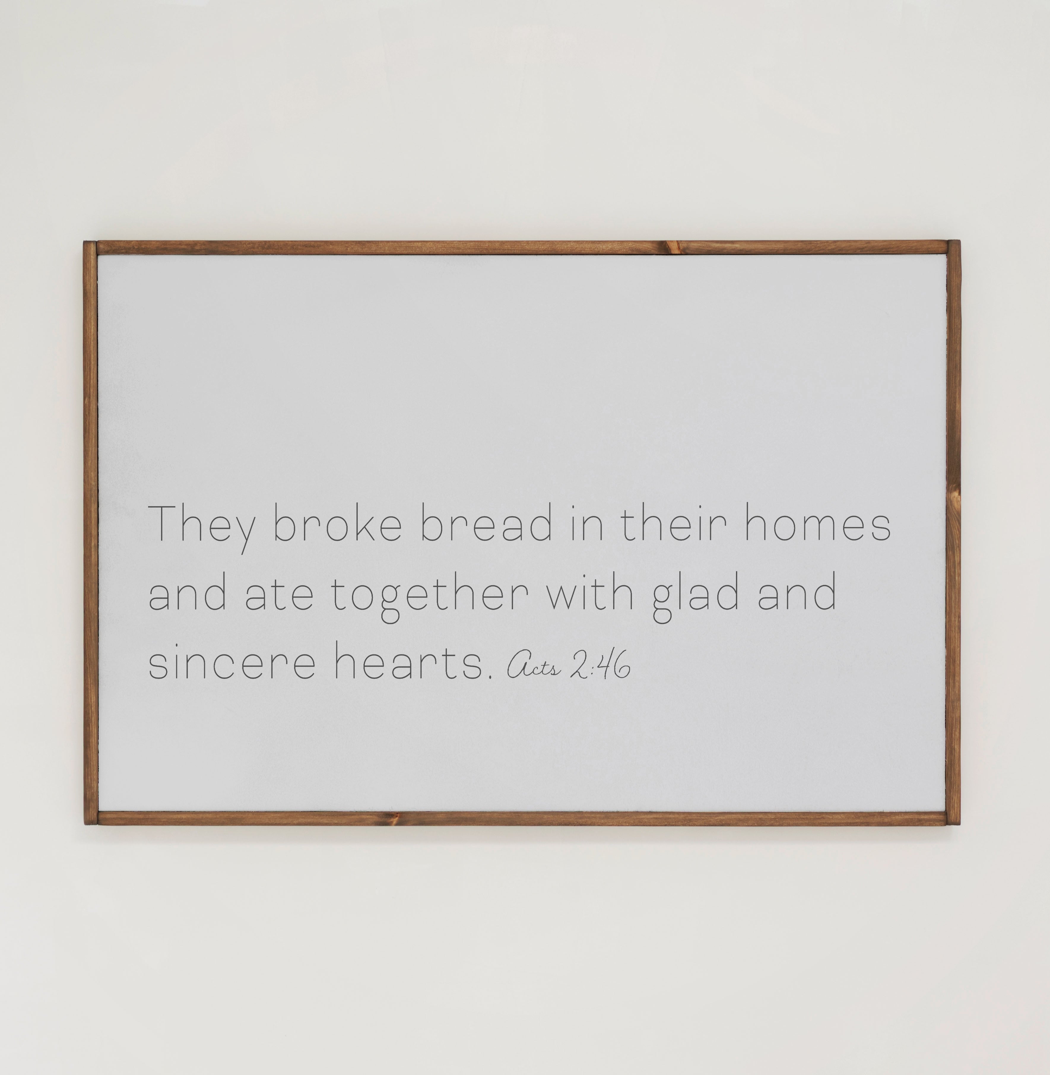 They Broke Bread | Framed Wooden Art - Horizontal