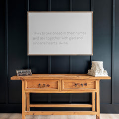 They Broke Bread | Framed Wooden Art - Horizontal