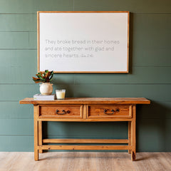 They Broke Bread | Framed Wooden Art - Horizontal