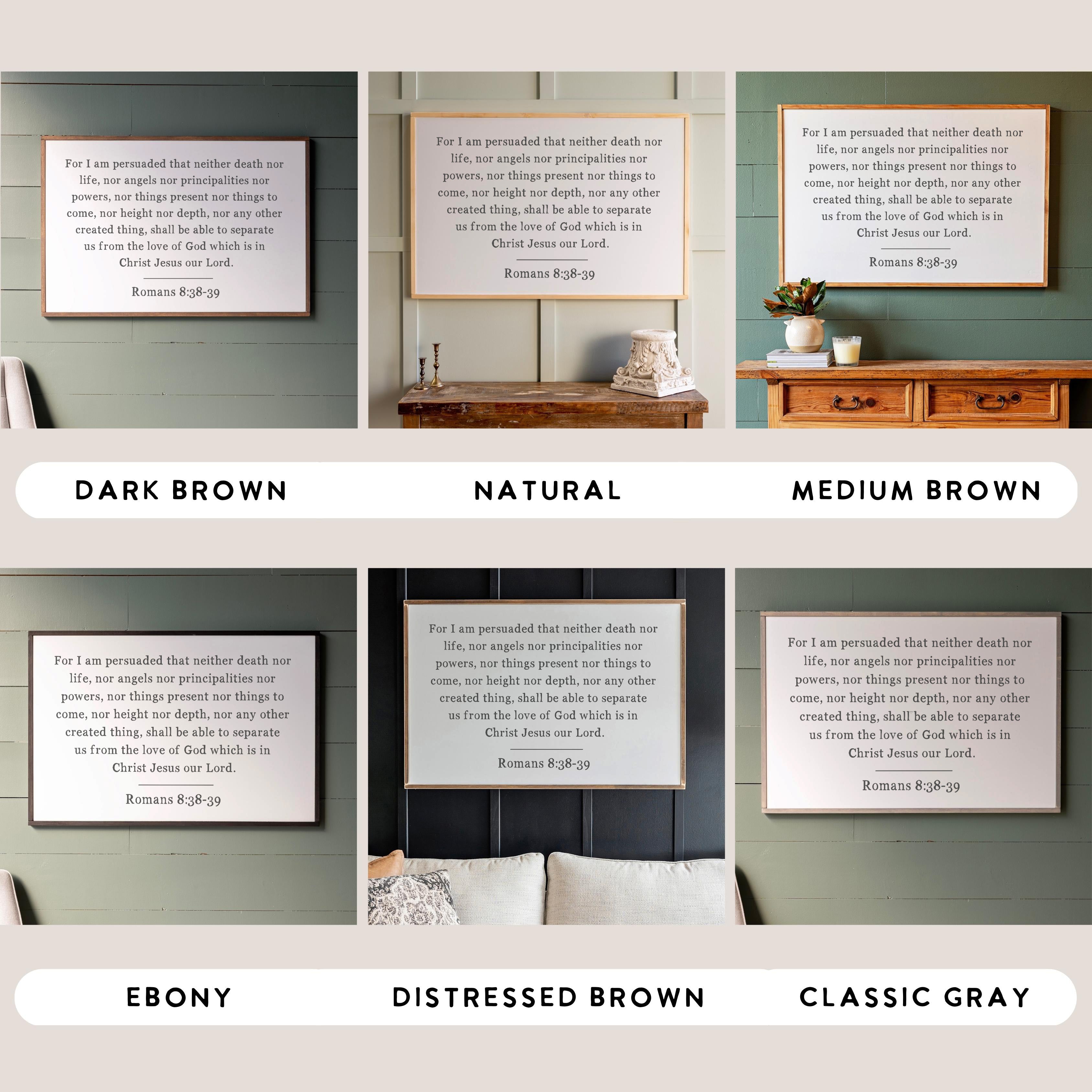 Romans 8:38-39 | Framed Wooden Art - Horizontal