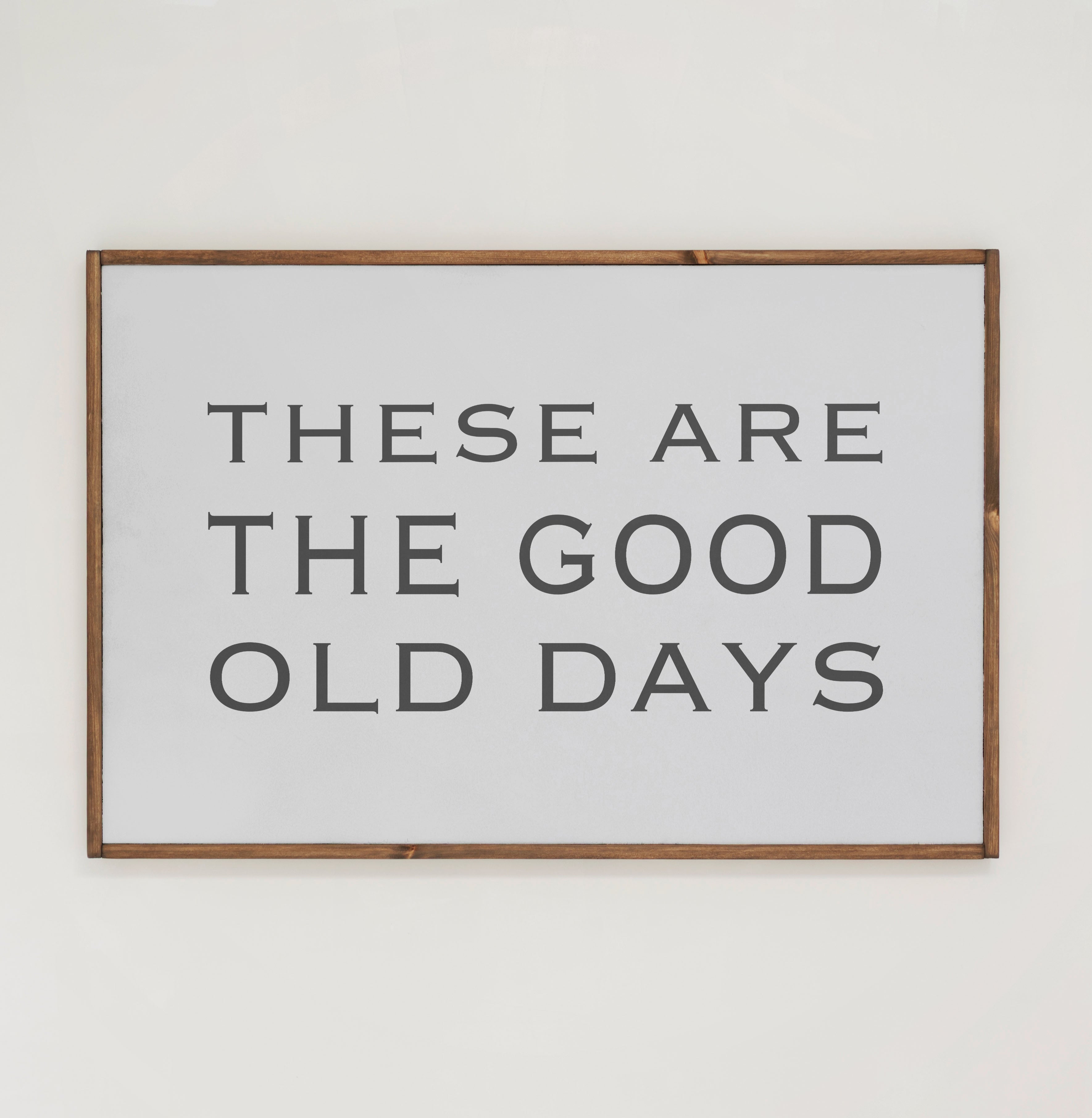 These Are The Good Old Days | Framed Wooden Art - Horizontal