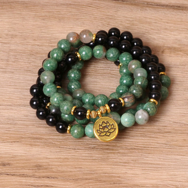 Faith Nova 108 Beads Natural Agate Mala Healing Bracelet