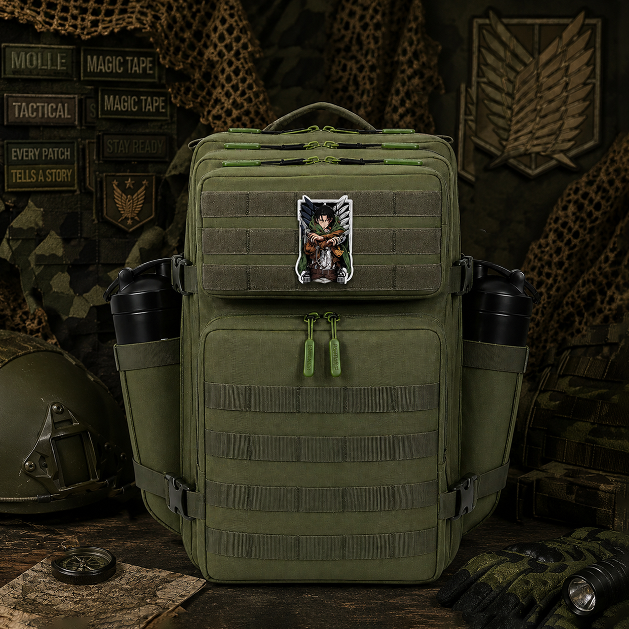 AOT Anime Patch EDC Performance Backpack 35L / 45L - Green