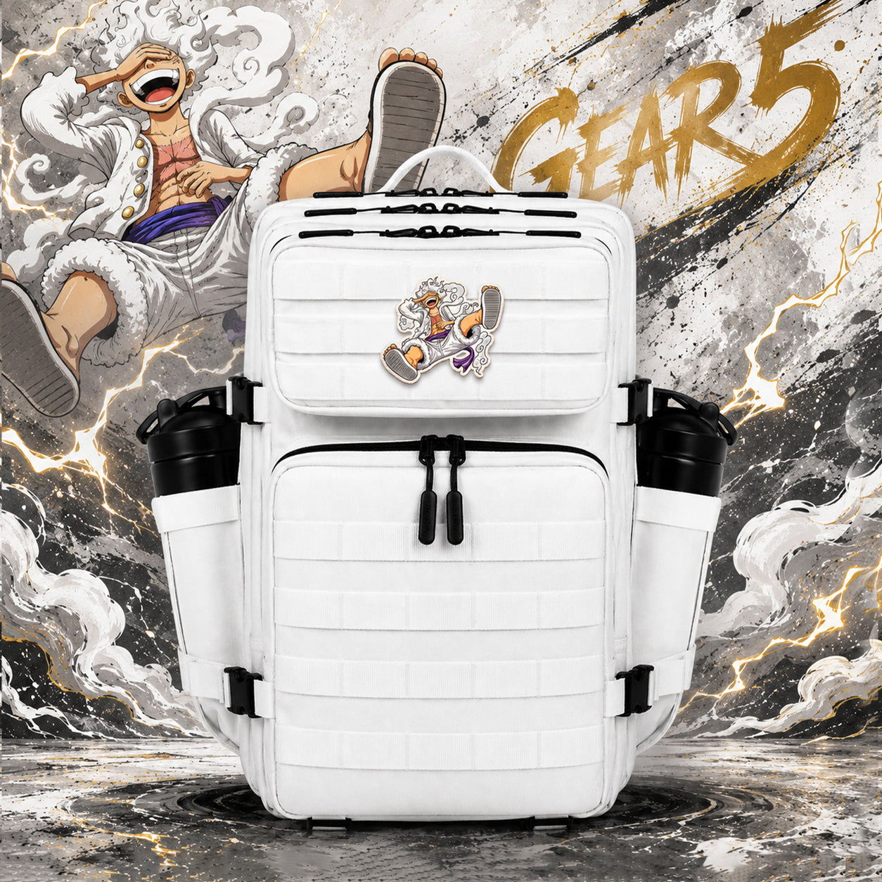 OP Anime Patch EDC Performance Backpack 35L / 45L - White
