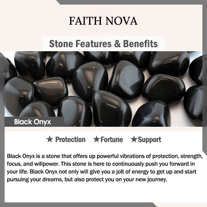 Faith Nova Tibetan Black Onyx Tiger Eye Protection Necklace Mala Set