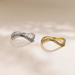 Pavé Wavy Enamel Stacking Ring