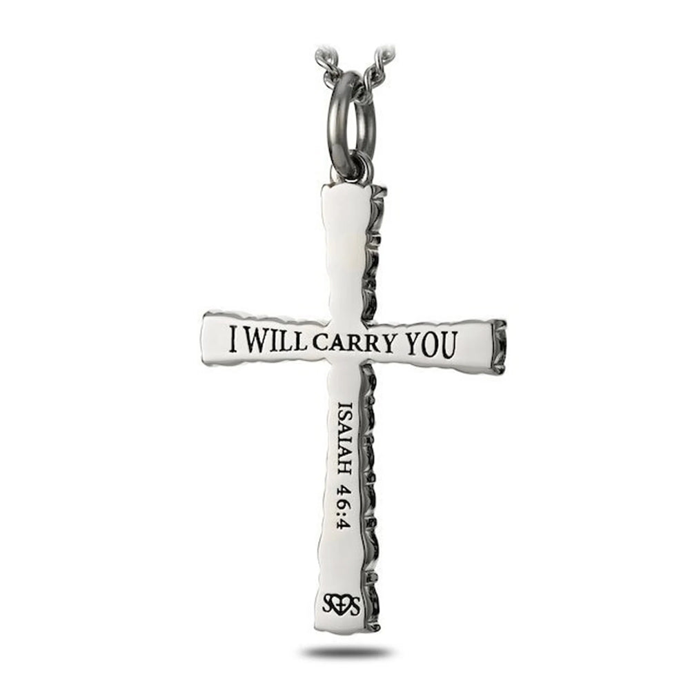 Women's Double Cross Crystal Pendant Necklace – Faith & Strength Design