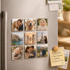 Custom Photo Fridge Magnet Set (9 Pieces) – Personalized Family Picture Magnets
