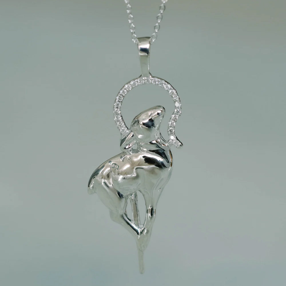 The Good Shepherd Diamond Pendant Necklace – 10K/14K Gold or Bright Silver