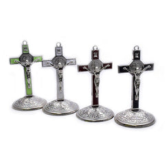 Alloy Cross Ornament Stand for Home, Office & Car Decor