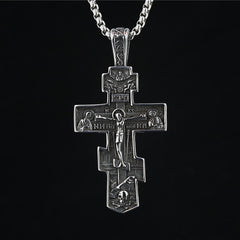Titanium Orthodox Jesus Crucifix Necklace Protection Jewelry