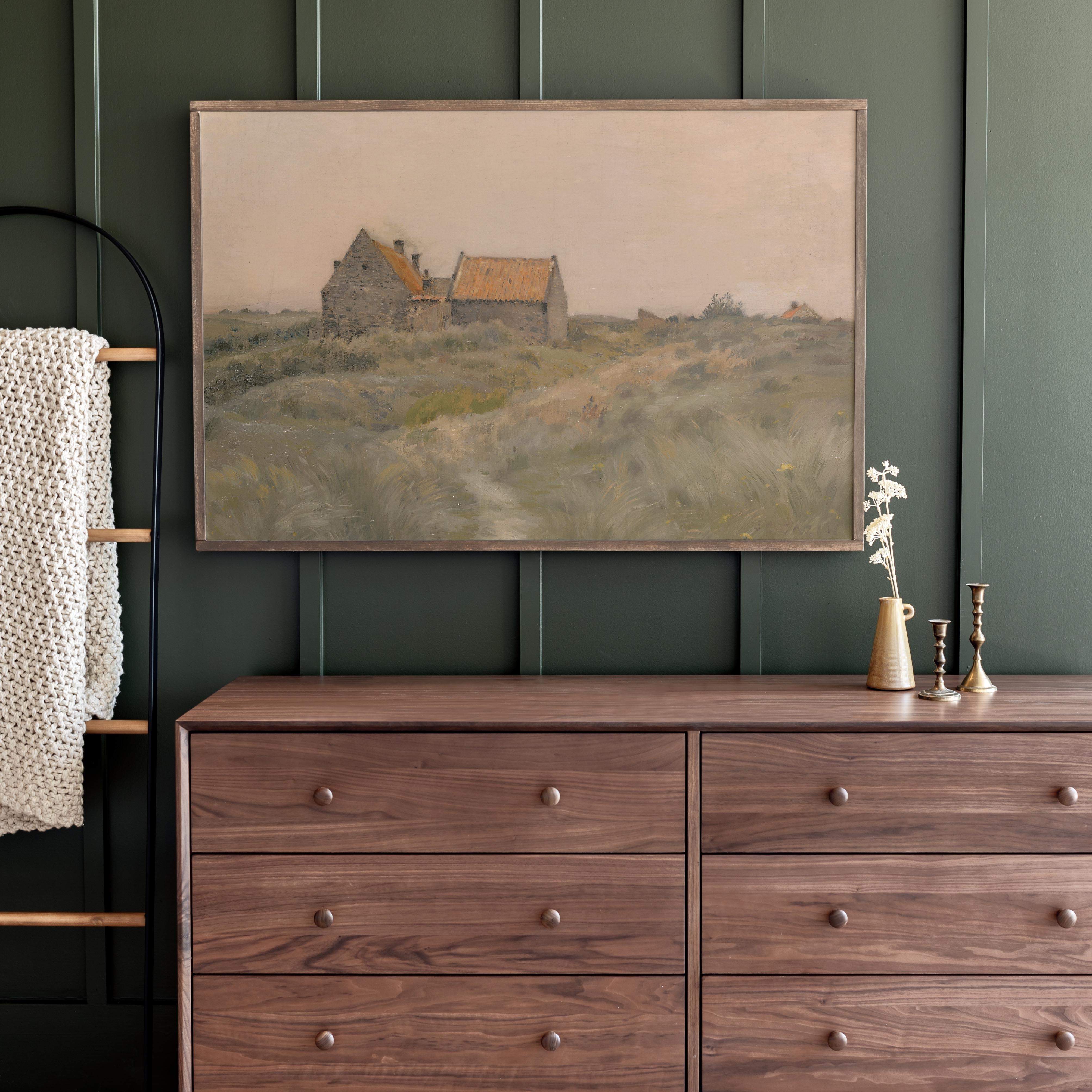 Barn Sunset | Framed Wooden Art - Horizontal