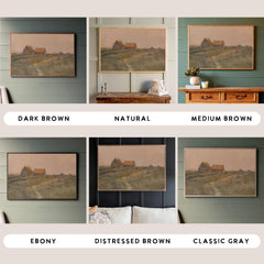 Barn Sunset | Framed Wooden Art - Horizontal