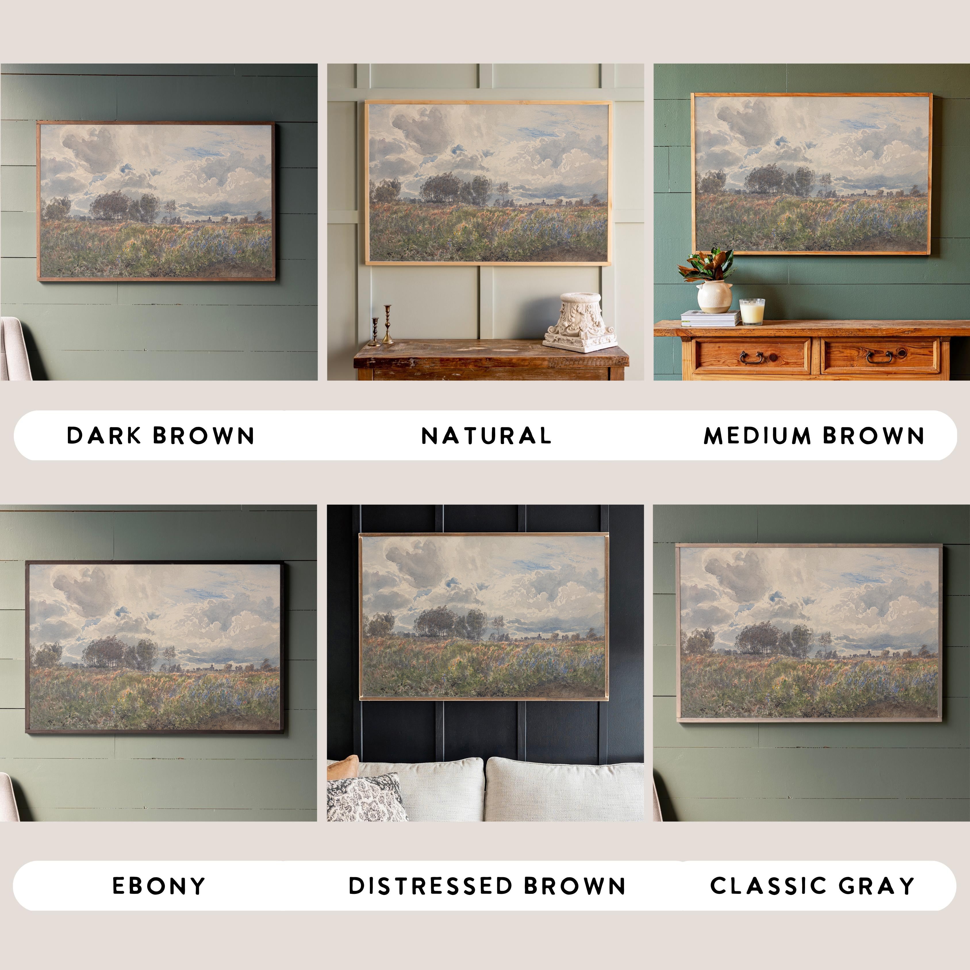 Watercolor Field | Framed Wooden Art - Horizontal