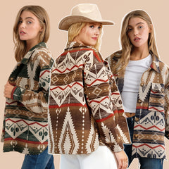 2026 NEW Women’s Southwestern Aztec Shacket – Boho Western Fall Jacket