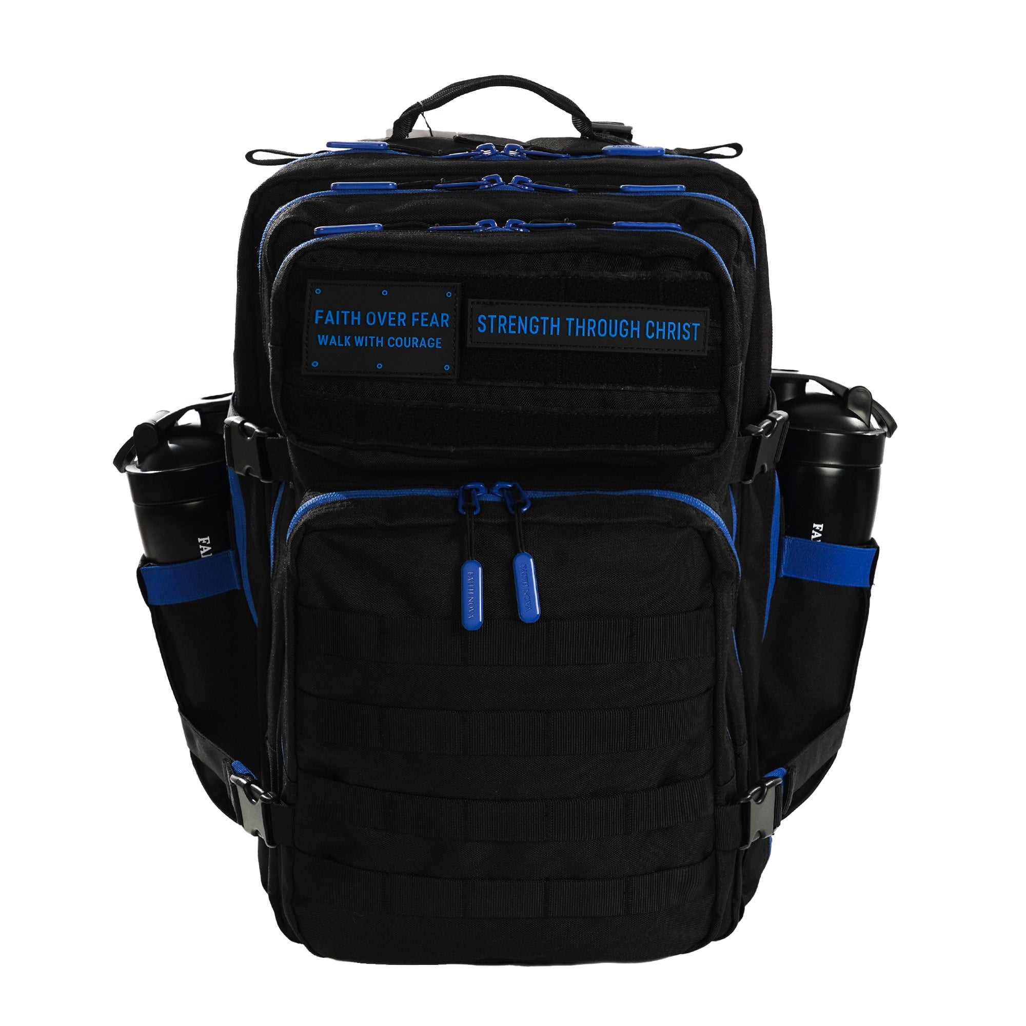 Faith-Inspired EDC Performance Backpack 45L - Black Blue