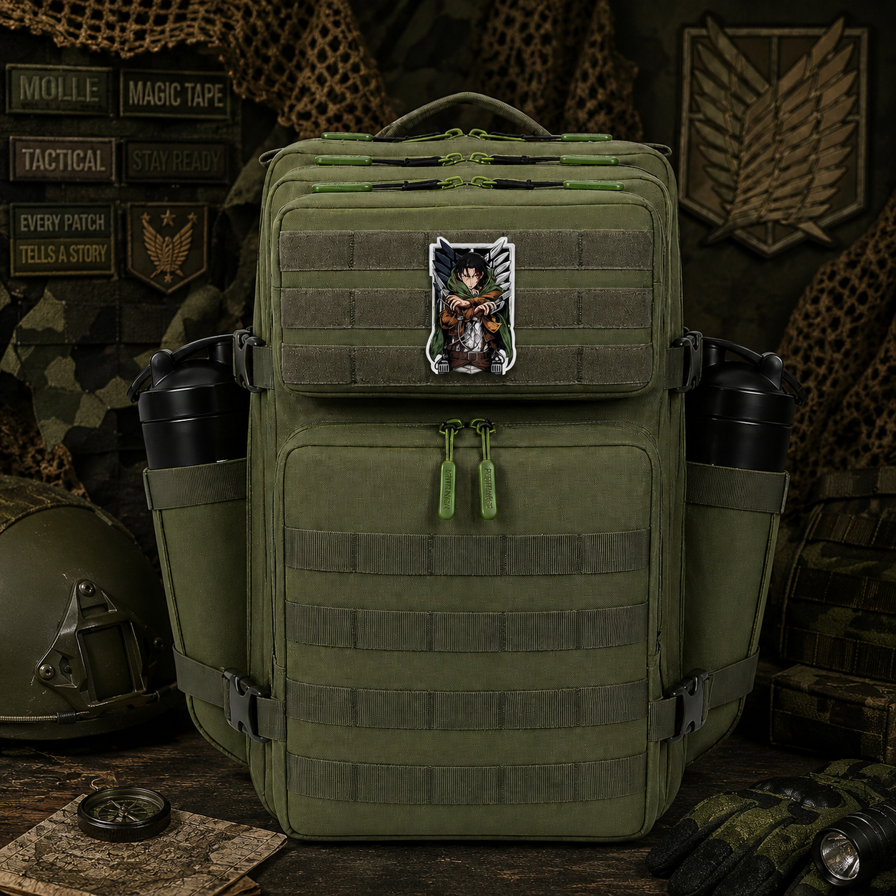AOT Anime Patch EDC Performance Backpack 35L / 45L - Green