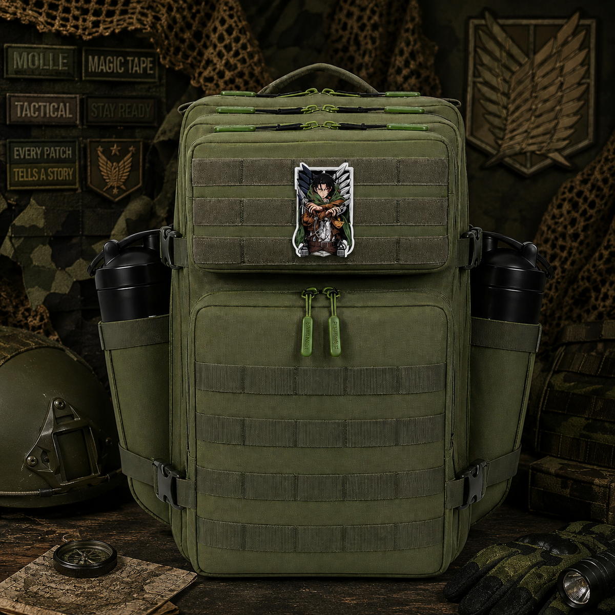 AOT Anime Patch EDC Performance Backpack 35L / 45L - Green