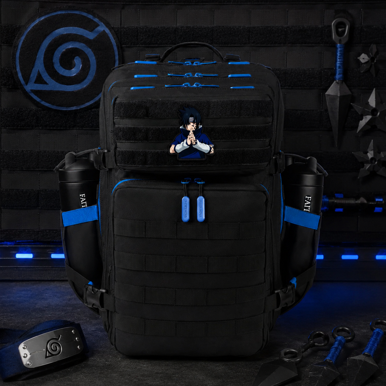 Leaf Village Patch EDC Performance Backpack 35L / 45L - Black Blue
