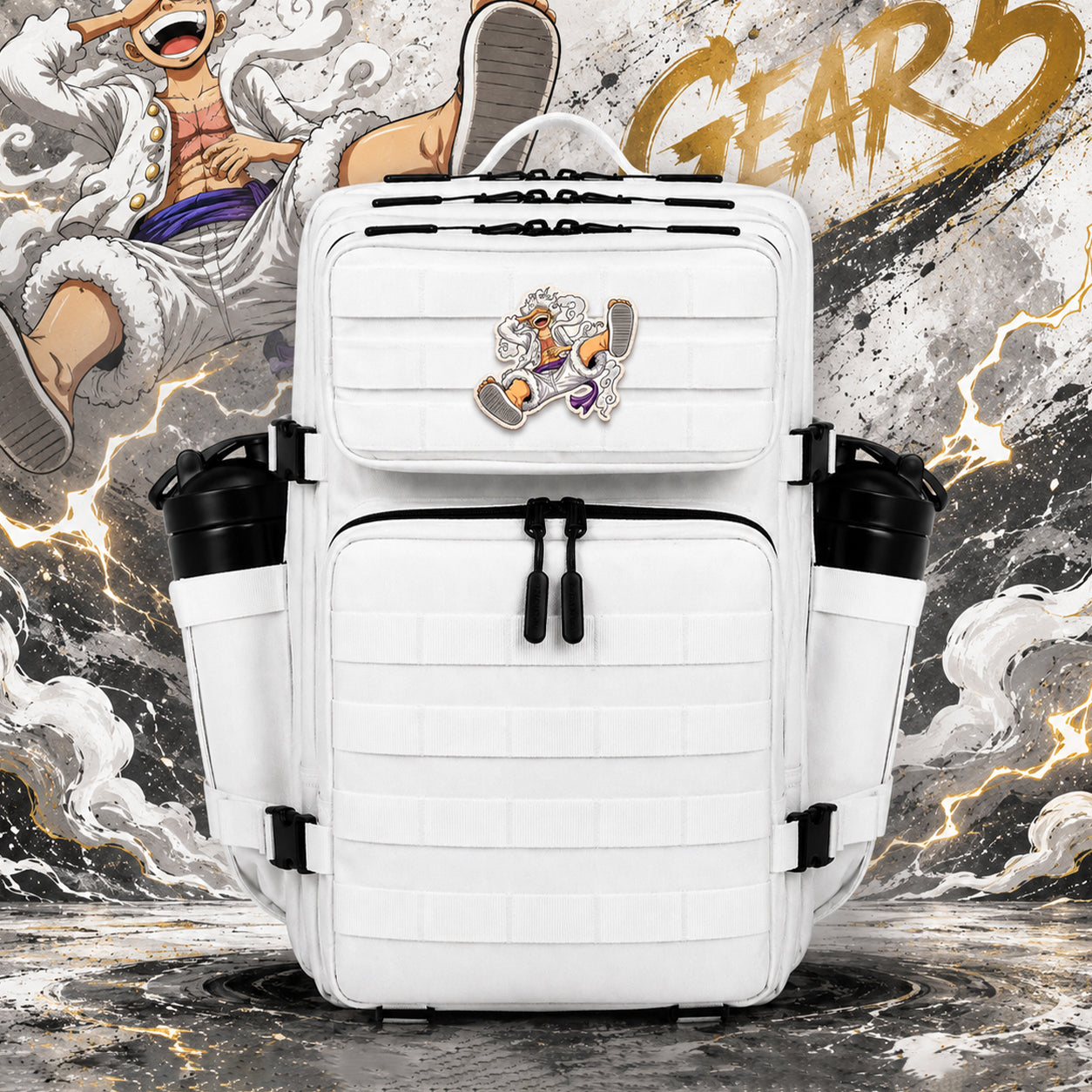 OP Anime Patch EDC Performance Backpack 35L / 45L - White