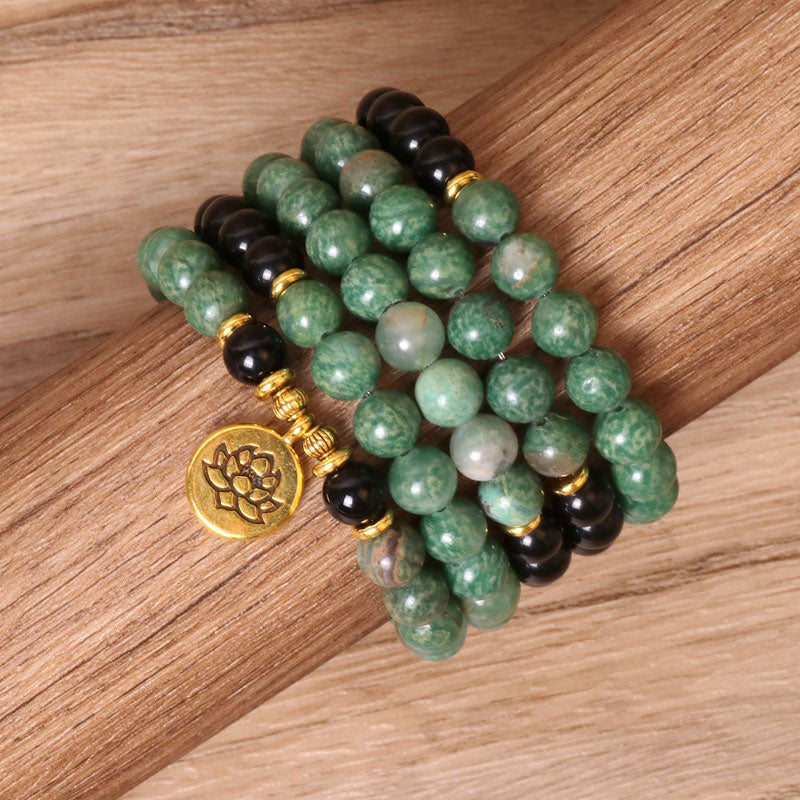 Faith Nova 108 Beads Natural Agate Mala Healing Bracelet