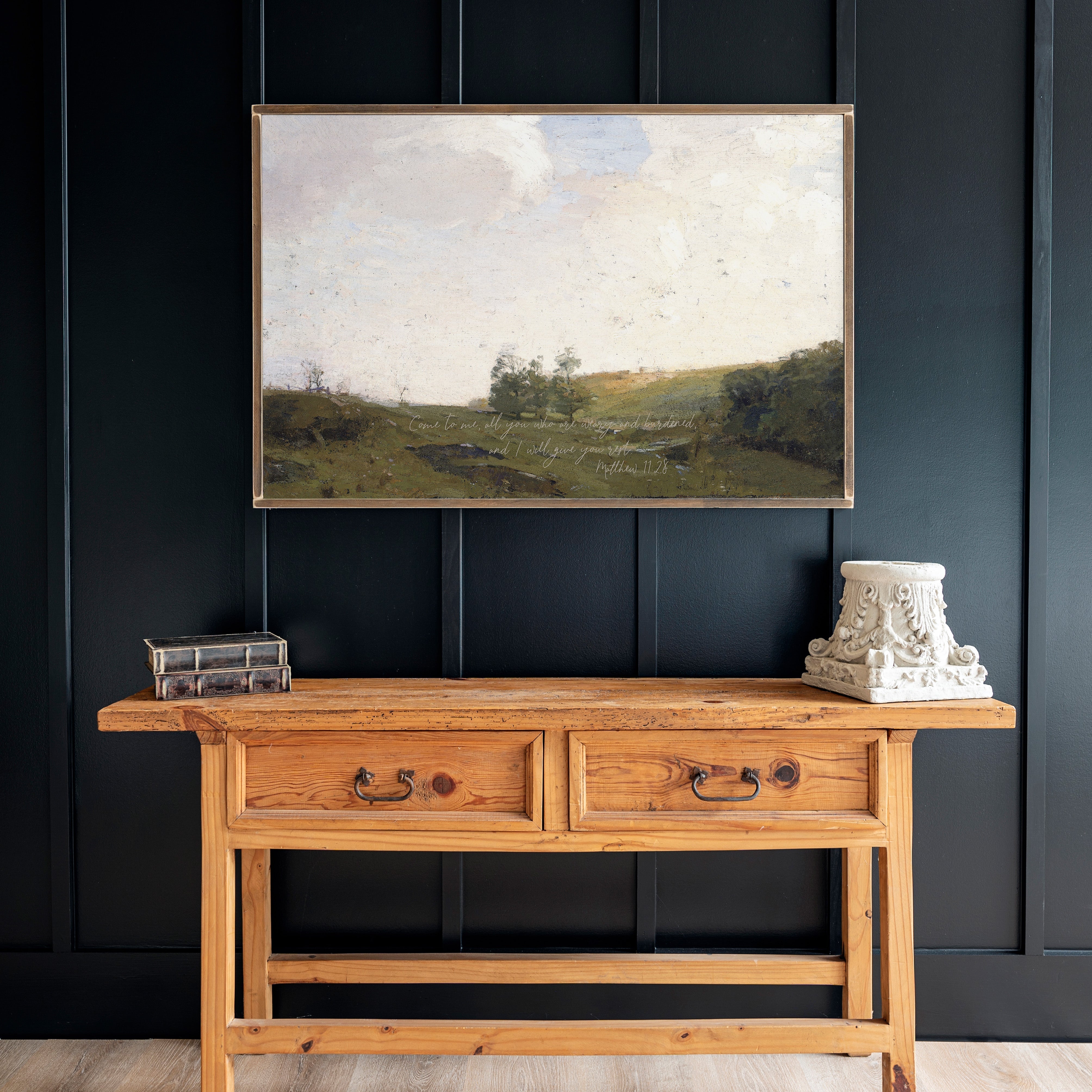 I Will Give You Rest | Framed Wooden Art - Horizontal