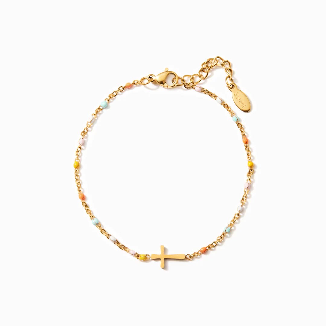 Delicate Minimalist Cross Bracelet