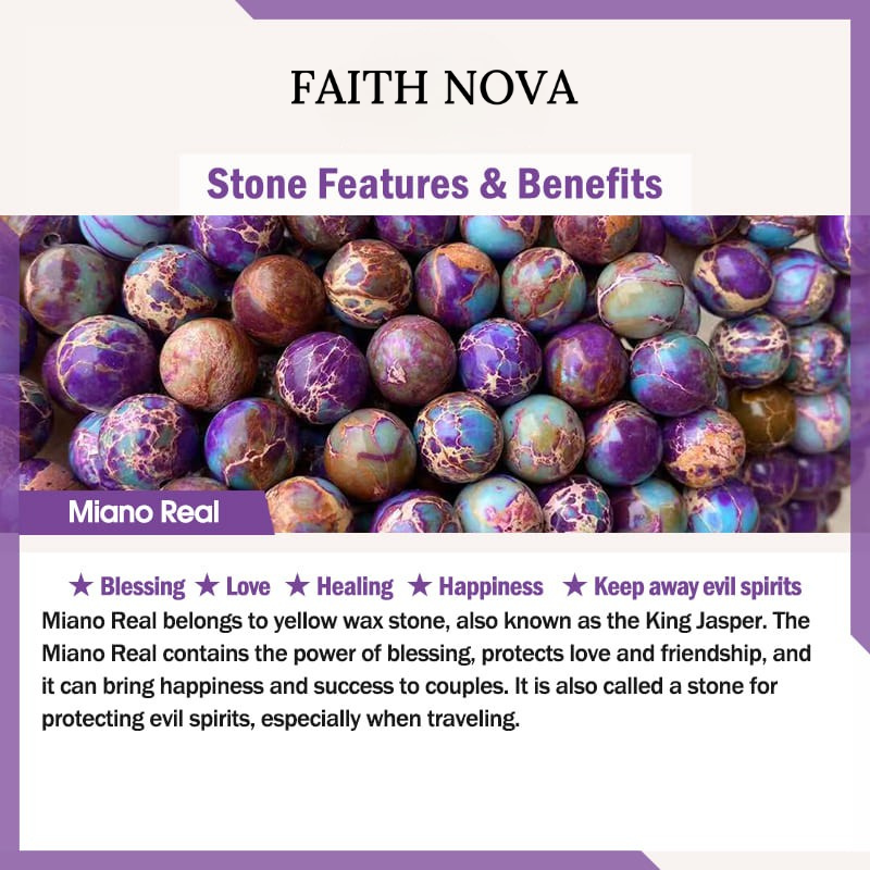 Faith Nova Tibetan Purple Miano Real Bead Harmony Lotus Mala