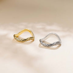 Pavé Wavy Enamel Statement Stacking Ring