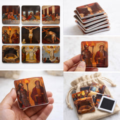 The Passion of Christ - Religious Fridge Magnets 9 Pieces
