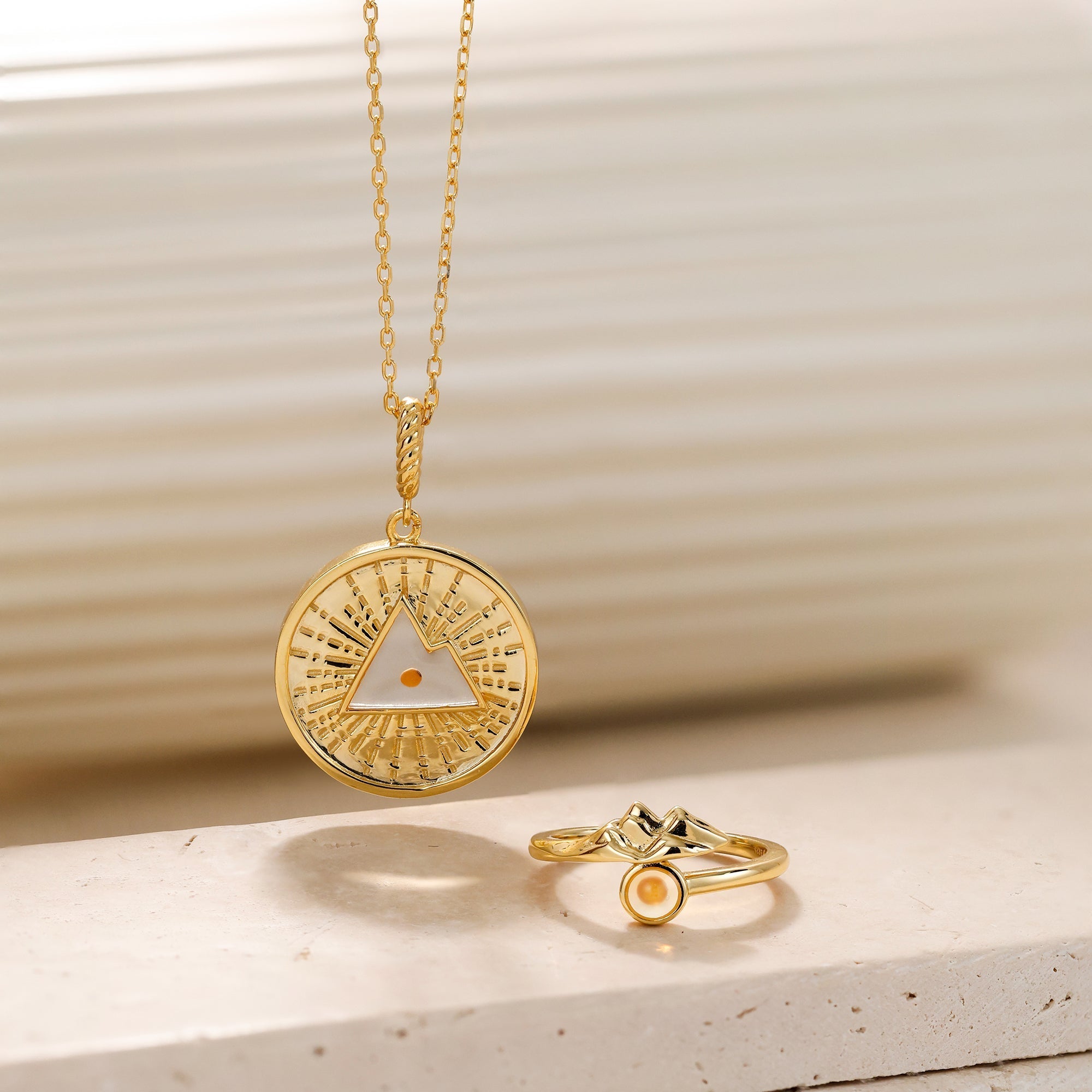 Radiant Mustard Seed Mountain Medallion Necklace