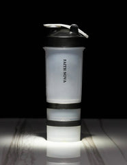 SHAKER BOTTLE WITH STORAGE COMPARTMENTS
