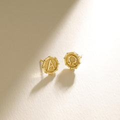 Alpha Omega Stud Earrings