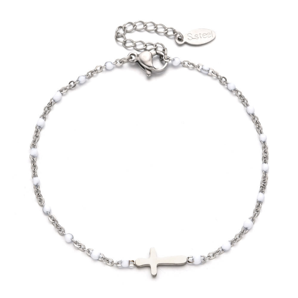 Delicate Minimalist Cross Bracelet