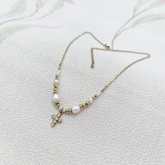 Freshwater Pearl Cross Necklace