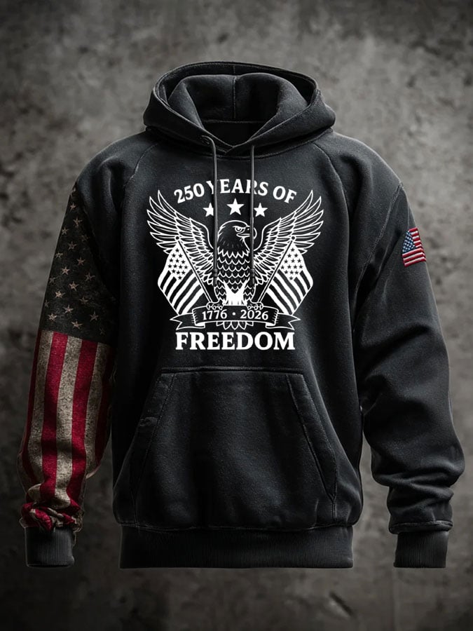Men's 250th Anniversary Casual Printed Hooded Sweatshirt