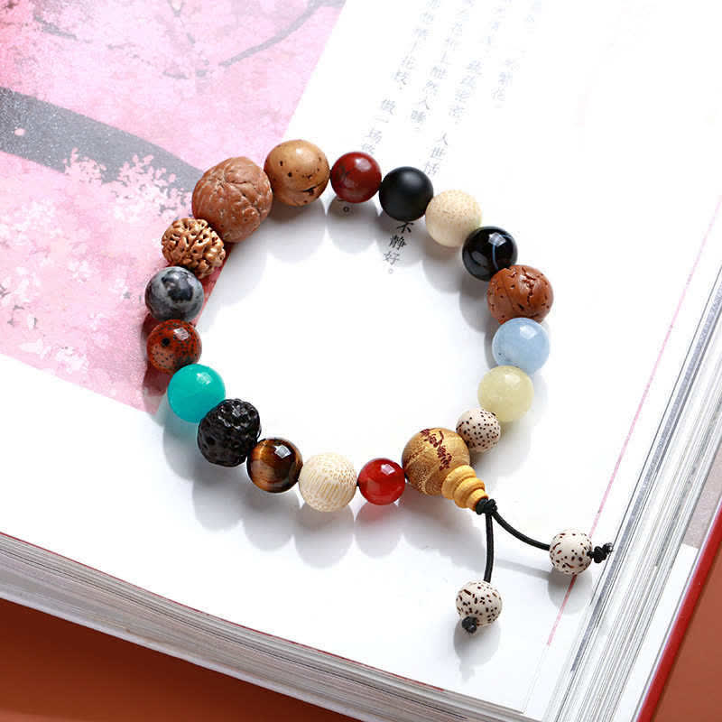 Faith Nova Bodhi Seed Agate Wisdom Harmony Wrist Mala Bracelet