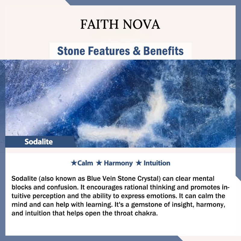 Faith Nova 108 Mala Beads Sodalite Zebra Jasper Crystal Lotus Strength Bracelet