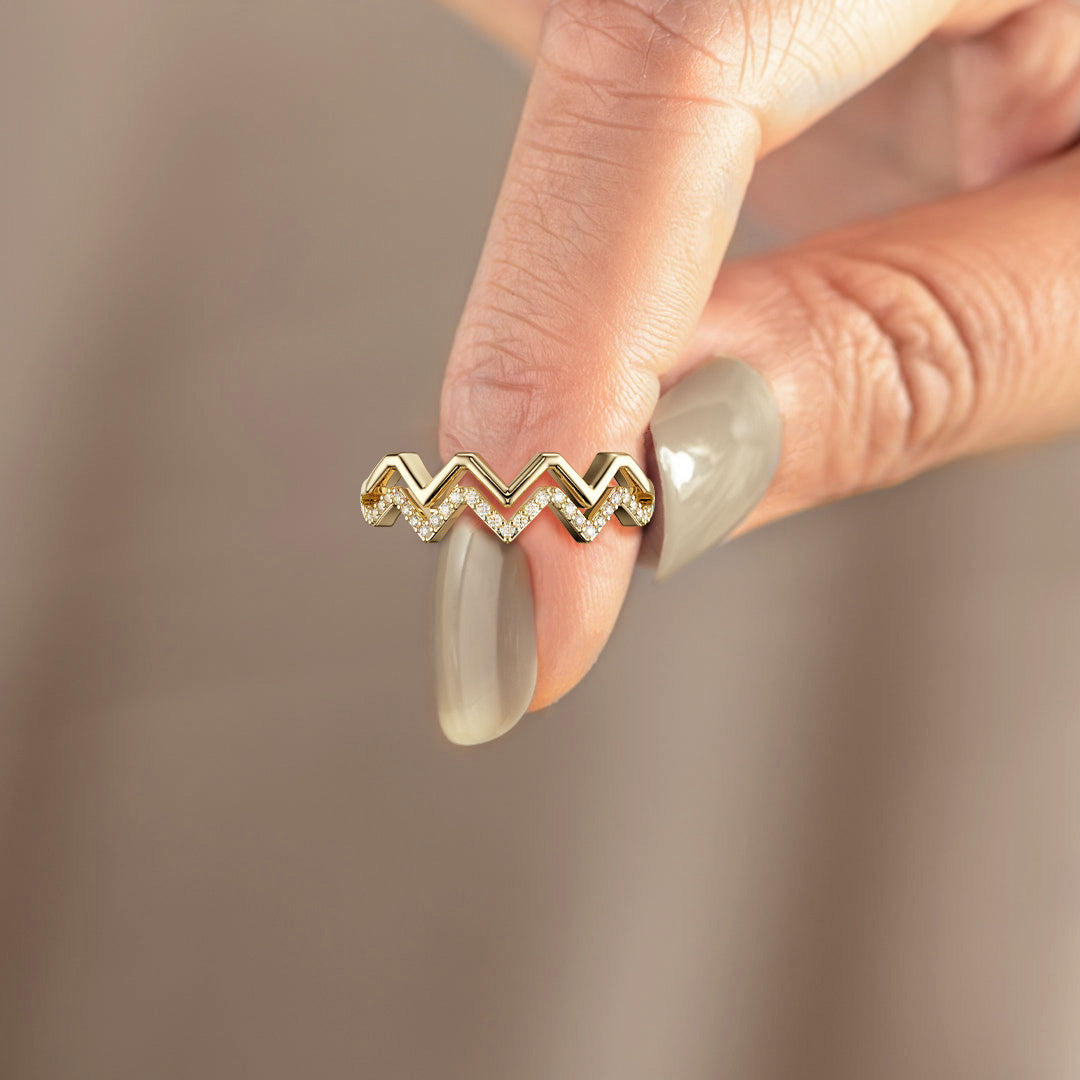 Highs And Lows Wave Ring
