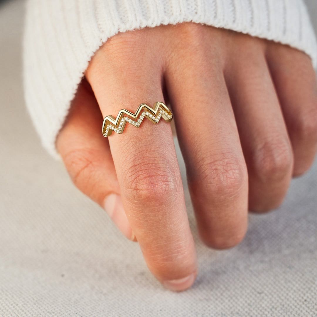 Highs And Lows Wave Ring
