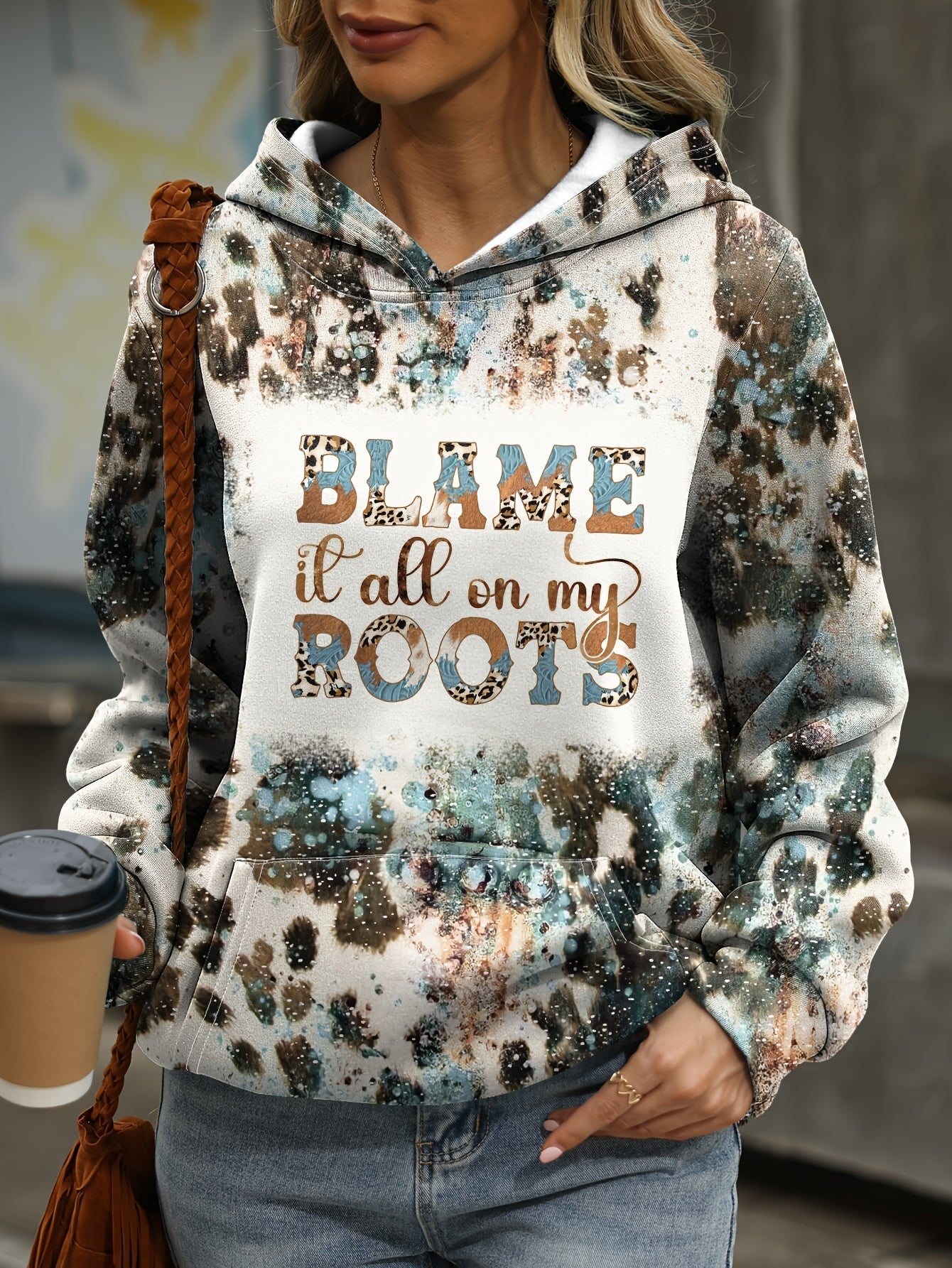 Women's Leopard Print Hoodie with Kangaroo Pocket, Soft Long Sleeve – Ideal for Everyday Wear