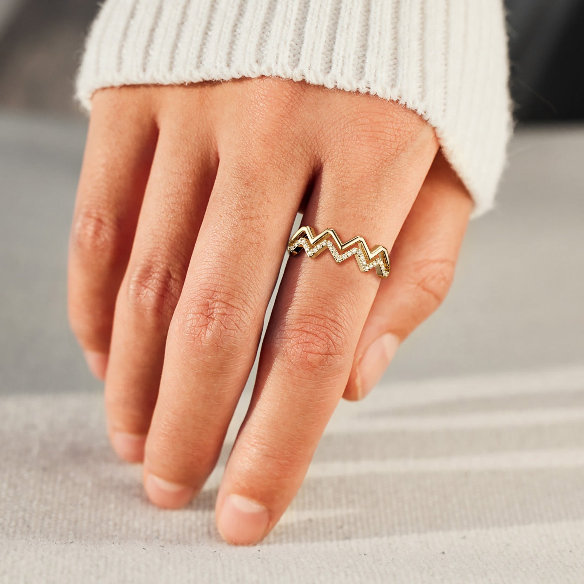 Highs And Lows Wave Ring